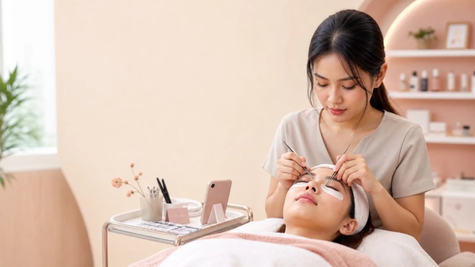 Ilustrasi artikel: Cara Meningkatkan Repeat Customer Eyelash Extension: Strategi agar Pelanggan Rutin Refill